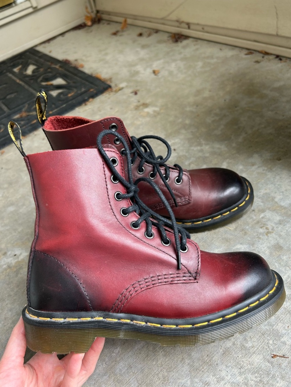 Doc Dr Martens Boots Pascal 1460 Leather Oxblood Cherry Antique Temperley 7